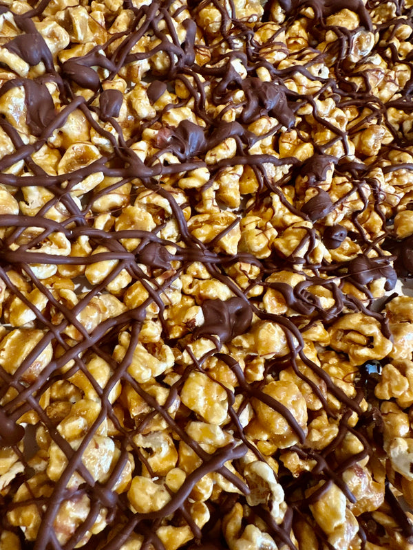 MILK CHOCOLATE DRIZZLED CARAMEL POPCORN 3 oz.