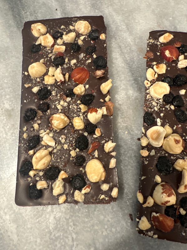 Dark Chocolate Hazelnut & Blueberry Bar