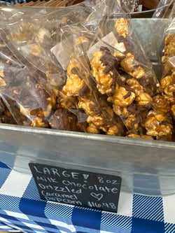 LARGE MILK CHOCOLATE DRIZZLED CARAMEL POPCORN 8 oz.