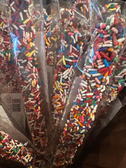 Milk Chocolate Pretzel Rods With Sprinkles 1.5 oz